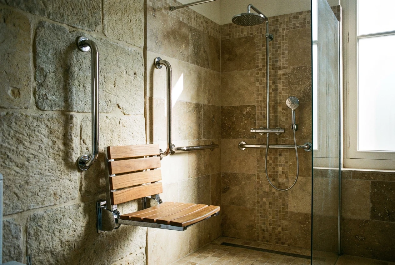 Salle de bain accessible à Passy